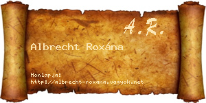 Albrecht Roxána névjegykártya